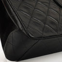 Chanel Jumbo CC Classic Single Flap Maxi Logo Bag Black Quilted Lambskin 24K Gold-Plated Hardware