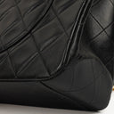 Chanel Jumbo CC Classic Single Flap Maxi Logo Bag Black Quilted Lambskin 24K Gold-Plated Hardware