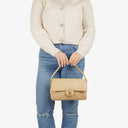 Chanel Double-Sided Flap Bag Beige Leather 24k Gold-Plated Hardware
