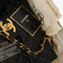 Chanel Jumbo CC Classic Single Flap Maxi Logo Bag Black Quilted Lambskin 24K Gold-Plated Hardware