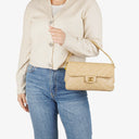 Chanel Double-Sided Flap Bag Beige Leather 24k Gold-Plated Hardware
