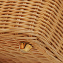 Prada Naturale White Medium Wicker and Canvas Tote Bag