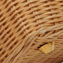 Prada Naturale White Medium Wicker and Canvas Tote Bag