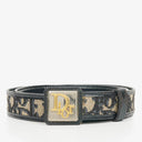 Dior Navy/Beige Oblique Jacquard Canvas And Leather 25 mm Belt 75