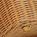Prada Naturale White Medium Wicker and Canvas Tote Bag