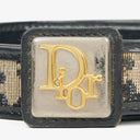 Dior Navy/Beige Oblique Jacquard Canvas And Leather 25 mm Belt 75