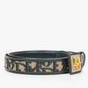 Dior Navy/Beige Oblique Jacquard Canvas And Leather 25 mm Belt 75