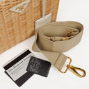 Prada Naturale White Medium Wicker and Canvas Tote Bag