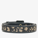 Dior Navy/Beige Oblique Jacquard Canvas And Leather 25 mm Belt 75