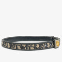 Dior Navy/Beige Oblique Jacquard Canvas And Leather 25 mm Belt 75