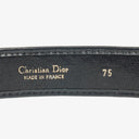 Dior Navy/Beige Oblique Jacquard Canvas And Leather 25 mm Belt 75