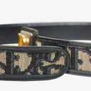 Dior Navy/Beige Oblique Jacquard Canvas And Leather 25 mm Belt 75