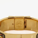 Hermes Black Equestrian Enamel and Gold Plated Loquet Bangle Quartz Watch L01.100