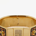 Hermes Black Equestrian Enamel and Gold Plated Loquet Bangle Quartz Watch L01.100