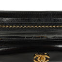 Chanel CC Black Leather Wristlet Bag 24K Gold Hardware