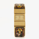 Hermes Black Equestrian Enamel and Gold Plated Loquet Bangle Quartz Watch L01.100
