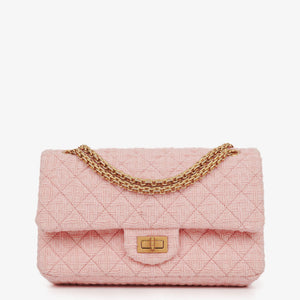 Chanel Light Pink 2.55 Reissue Quilted Tweed Flap Bag
