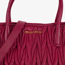 Miu Miu Matelasse Rubino Leather Tote Bag