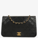 Chanel Classic Full Flap Bag Black Quilted Leather 24K Gold-Plated Hardware