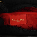 Christian Large Dior Lady Dior Black Nylon Cannage Bag