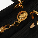 Christian Large Dior Lady Dior Black Nylon Cannage Bag