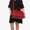Miu Miu Matelasse Rubino Leather Tote Bag