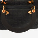 Christian Large Dior Lady Dior Black Nylon Cannage Bag