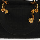 Christian Large Dior Lady Dior Black Nylon Cannage Bag