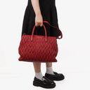 Miu Miu Matelasse Rubino Leather Tote Bag