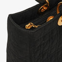 Christian Large Dior Lady Dior Black Nylon Cannage Bag