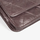 Chanel 2.55 Reissue Wallet on Chain WOC in Purple Quilted Aged Metallic Calfskin