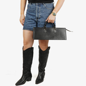 Louis Vuitton Black EPI Leather Sac Triangle Bag