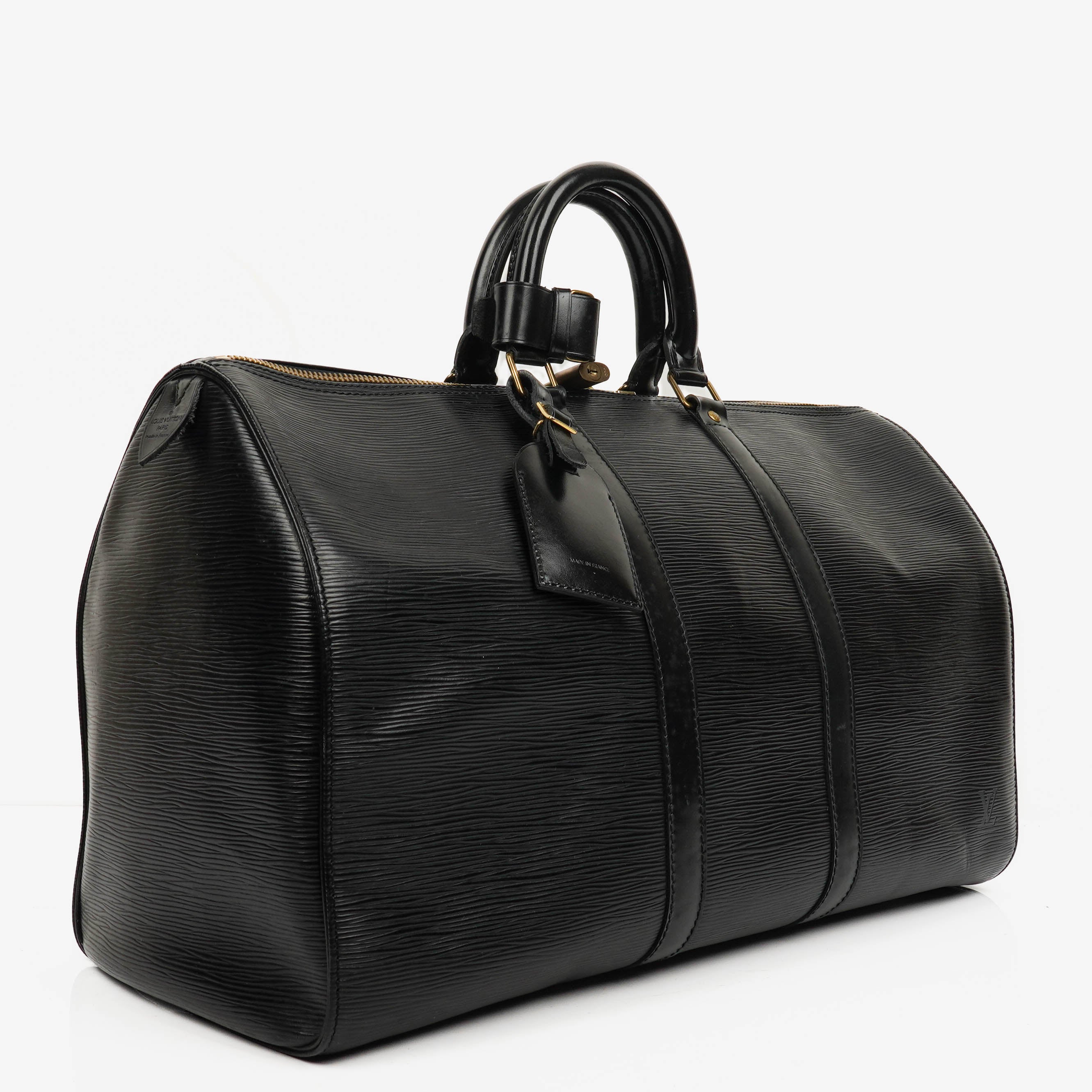 Louis Vuitton Keepall 45 Black EPI Leather Travel Bag