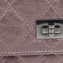 Chanel 2.55 Reissue Wallet on Chain WOC in Purple Quilted Aged Metallic Calfskin