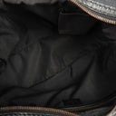 Gucci Black Leather And Cloth Medium Jockey Hobo Bag