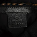 Gucci Black Leather And Cloth Medium Jockey Hobo Bag