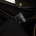 Gucci Black Leather And Cloth Medium Jockey Hobo Bag
