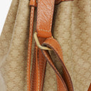 Celine Vintage Macadam Triomphe Beige Drawstring Bucket Bag