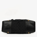 Gucci Black Leather And Cloth Medium Jockey Hobo Bag