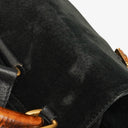 Gucci Vintage Black Suede and Leather Bamboo Backpack
