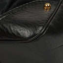 Gucci Black Leather And Cloth Medium Jockey Hobo Bag