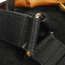 Gucci Vintage Black Suede and Leather Bamboo Backpack
