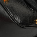 Gucci Black Leather And Cloth Medium Jockey Hobo Bag