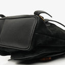 Gucci Vintage Black Suede and Leather Bamboo Backpack