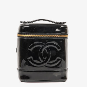 Chanel Black Patent Leather Vanity Case