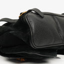 Gucci Vintage Black Suede and Leather Bamboo Backpack