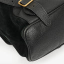 Gucci Vintage Black Suede and Leather Bamboo Backpack
