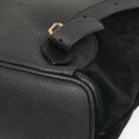 Gucci Vintage Black Suede and Leather Bamboo Backpack