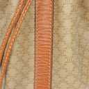 Celine Vintage Macadam Triomphe Beige Drawstring Bucket Bag
