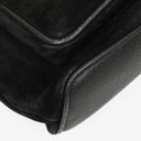 Gucci Vintage Black Suede and Leather Bamboo Backpack